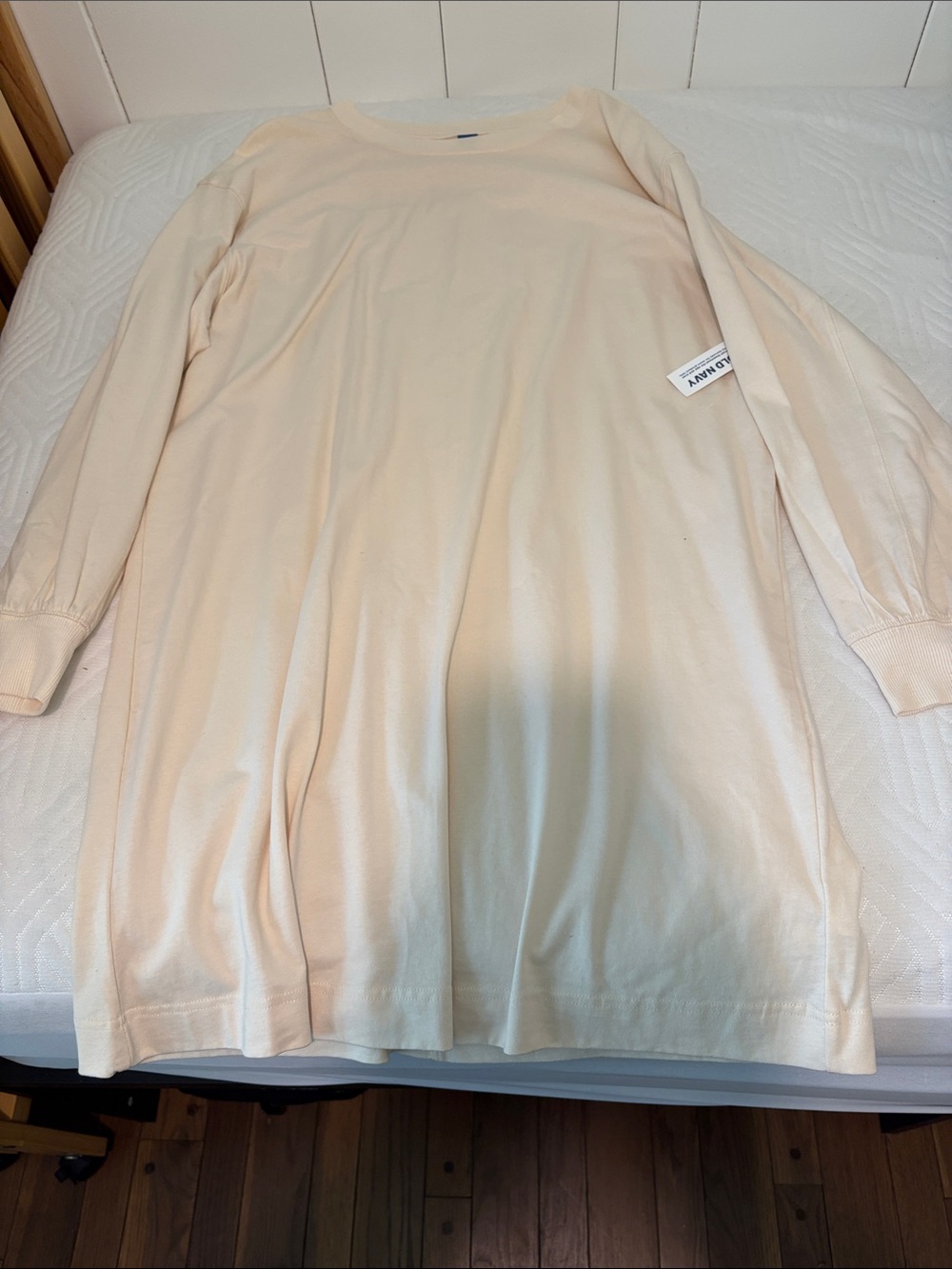 Old Navy Light Cream Long-Sleeve Tunic Dress
